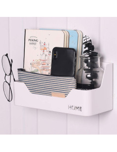 Estante de Noche OKOMATCH Blanco Montado en Pared 24.1x10.2cm 2