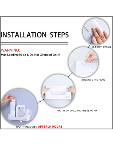 Estante de Noche OKOMATCH Blanco Montado en Pared 24.1x10.2cm