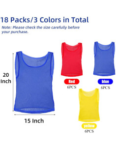 18 Chalecos de Entrenamiento Juvenil Eorbow - Malla Transpirable 2