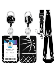 Porta Insignia Retráctil KEATOU Baloncesto Negro 57 cm