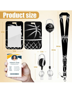 Porta Insignia Retráctil KEATOU Baloncesto Negro 57 cm 2