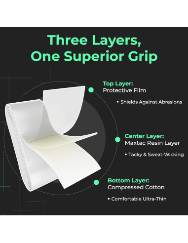 Cinta de Agarre Tacky ADV para Pickleball - Paquete de 6 - Ultra Fina