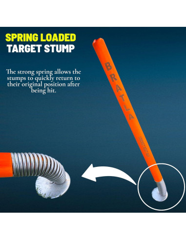 Estaca de Objetivo de Cricket Bratla 71 cm Set de 3 Naranja