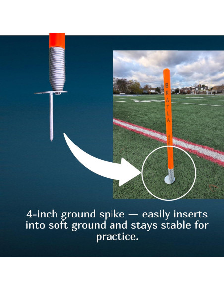 Estaca de Objetivo de Cricket Bratla 71 cm Set de 3 Naranja