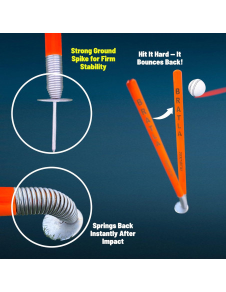 Estaca de Objetivo de Cricket Bratla 71 cm Set de 3 Naranja