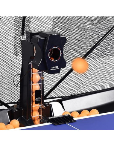 Máquina de Tenis de Mesa WAYMARK S6PRO con Red y 100 Pelotas