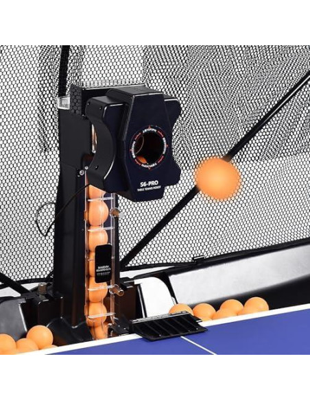 Máquina de Tenis de Mesa WAYMARK S6PRO con Red y 100 Pelotas