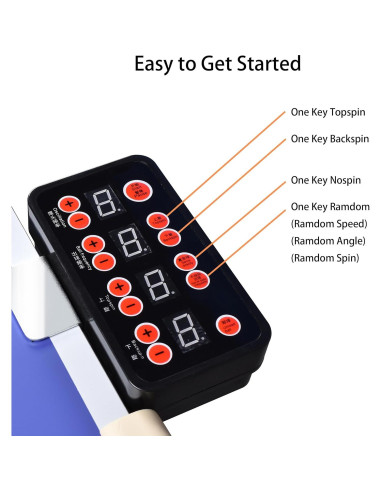 Máquina de Tenis de Mesa WAYMARK S6PRO con Red y 100 Pelotas