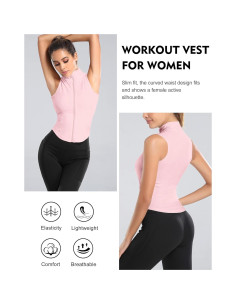 Chaqueta sin mangas de entrenamiento Flygo para mujer - Rosa XL 2