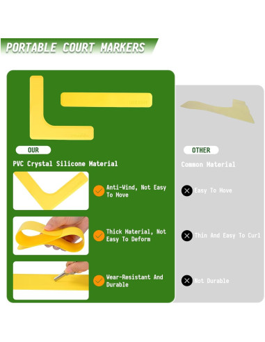 Kit de Marcadores de Cancha de Pickleball Hikeen 84pcs Antideslizante