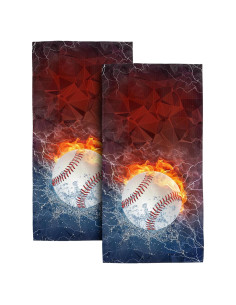 Juego de 2 Toallas de Mano Bapcoku Tema Béisbol 35x71 cm