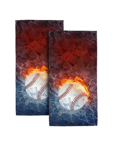 Juego de 2 Toallas de Mano Bapcoku Tema Béisbol 35x71 cm