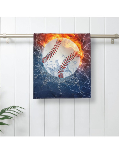 Juego de 2 Toallas de Mano Bapcoku Tema Béisbol 35x71 cm