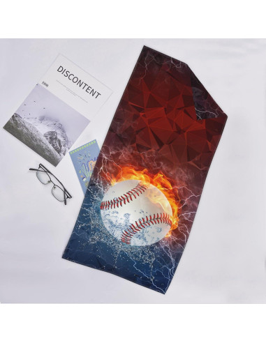 Juego de 2 Toallas de Mano Bapcoku Tema Béisbol 35x71 cm