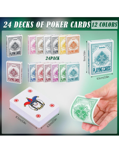 Barajas de Cartas Estándar Zubebe 24 Pcs Estilo Espadas