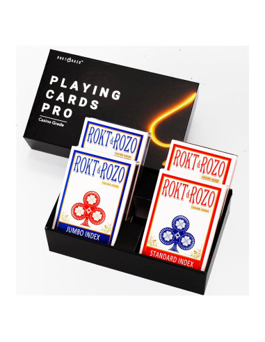 Cartas de Juego Rokt&razo Texturizadas 4 Barajas Estándar Jumbo