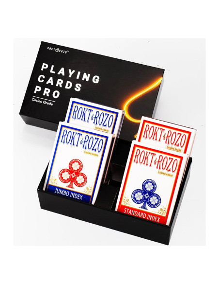 Cartas de Juego Rokt&razo Texturizadas 4 Barajas Estándar Jumbo