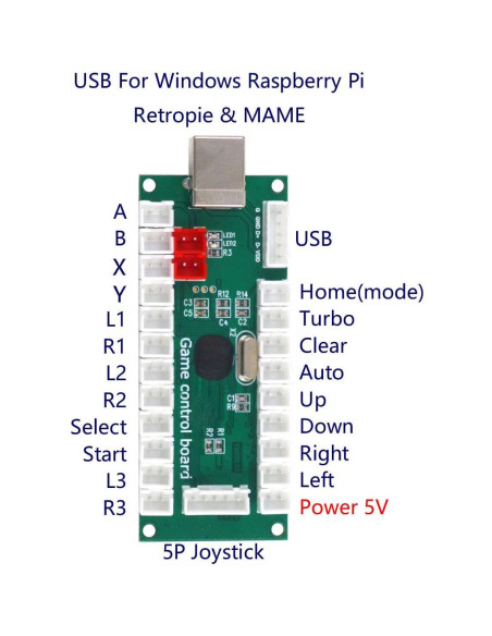 Kit Controlador Arcade 2 Jugadores SJ@JX USB para PC