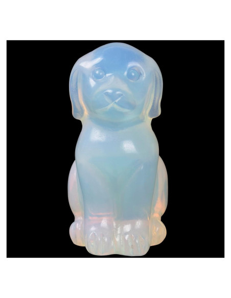 Escultura de Perro de Cristal Opalite Ytbeoxk 5.08 cm Decorativa