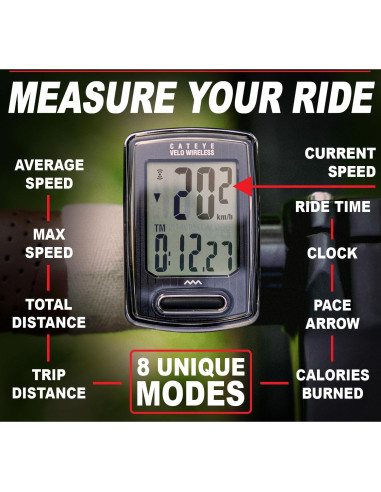 CATEYE Velo Inalámbrica - Ciclocomputador para Bicicleta