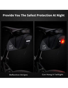 Bolsa de Silla de Bicicleta PDEEY Impermeable 1.5L Negra 2