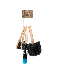 Juego de Cepillos de Limpieza para Bicicleta Peaty's - 4 Piezas de Madera Ecológica