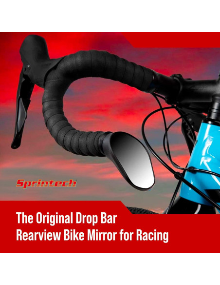 Espejo Convexo para Bicicleta Sprintech XL Negro - Montaje en Manillar
