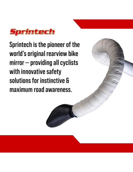 Espejo Convexo para Bicicleta Sprintech XL Negro - Montaje en Manillar