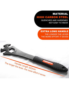 Llave de Pedal de Bicicleta SONZUIA 3-en-1 15mm 16mm 24mm 2