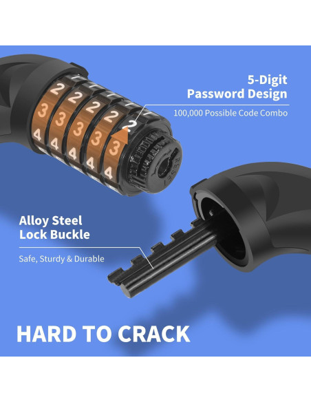 Candado de Cadena Antirrobo Topcrown 0.97m Combinación 5 Dígitos