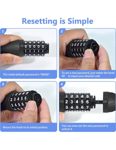 Candado de Cadena Antirrobo Topcrown 0.97m Combinación 5 Dígitos