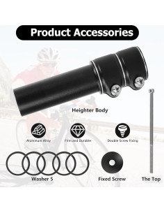 Elevador de Manillar de Bicicleta RUINAER B01 Ajustable 13.5cm 2