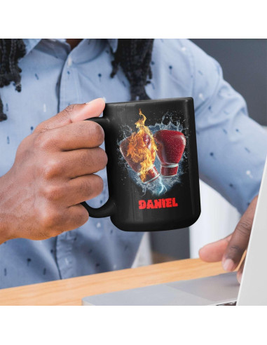 Taza de Café Personalizada LASNECK Guantes de Boxeo 311ml