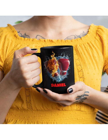 Taza de Café Personalizada LASNECK Guantes de Boxeo 311ml