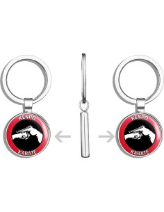 Llavero de Metal Redondo HJ Media con Diseño 3D 3.3 cm 2