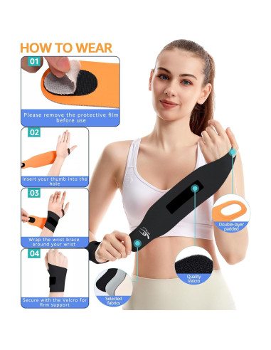 Faja de Muñeca Elástica HiRui - Soporte para Tendinitis y Esguinces