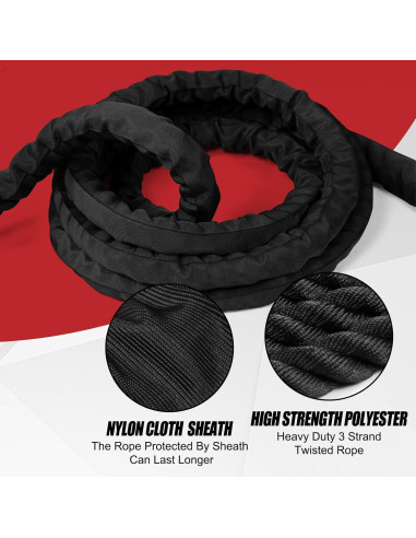 Cuerda de Batalla Just.smile 9.14m x 3.81cm para Fitness