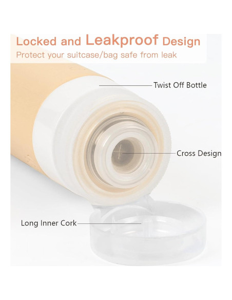 Botellas de Viaje Quatish 3 oz A Prueba de Fugas - 4 Paquete