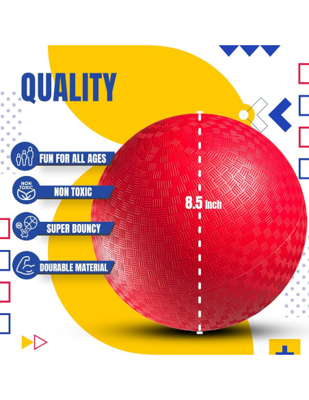 Pelota de Recreo Bedwina 21.6 cm Roja Inflable para Dodgeball