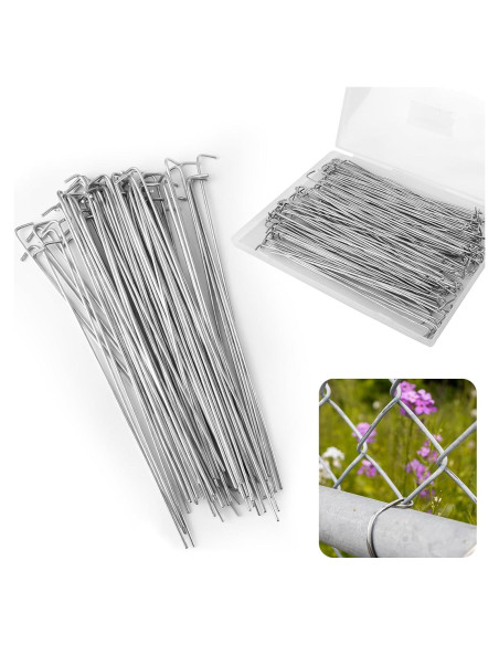 Sujetadores de Cerca de Cadena U0U 21cm Aluminio 60 Piezas