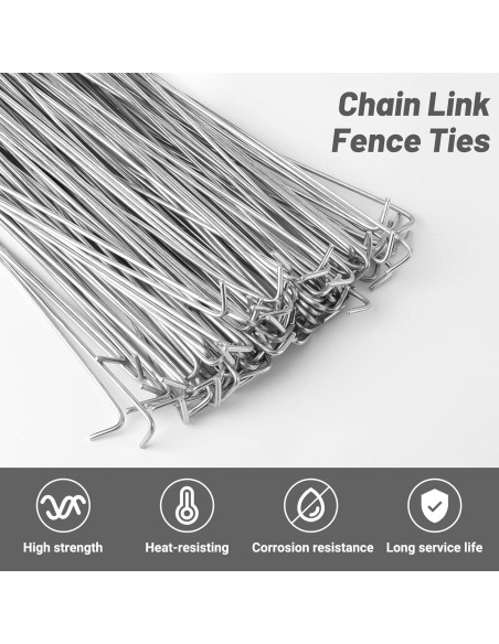 Sujetadores de Cerca de Cadena U0U 21cm Aluminio 60 Piezas