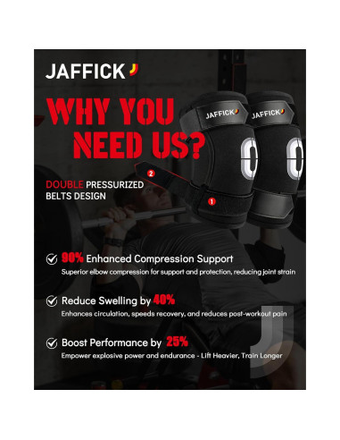 Faja de Codo Jaffick para Levantamiento de Pesas - Compresión L