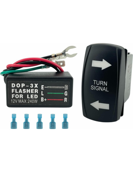 Interruptor de señal de giro ALTBET con LED verde 20A 12V