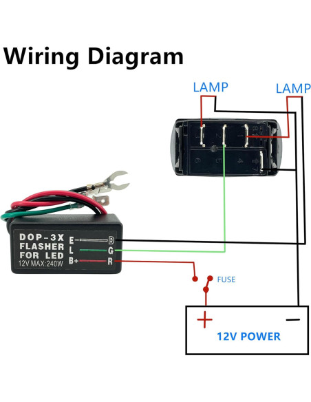 Interruptor de señal de giro ALTBET con LED verde 20A 12V