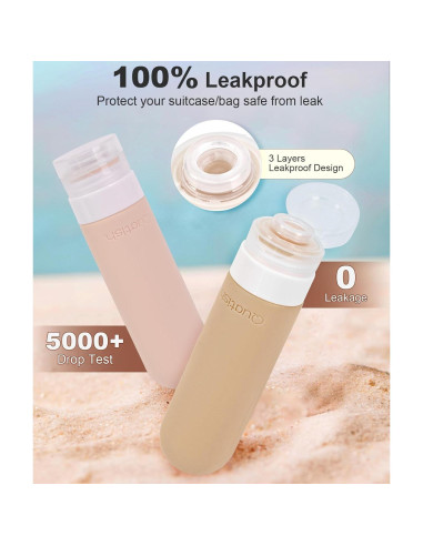 Botellas de Viaje Quatish 3 oz A Prueba de Fugas - 4 Paquete