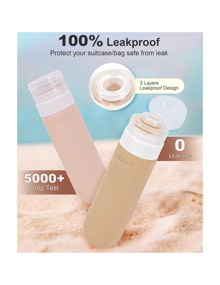 Botellas de Viaje Quatish 3 oz A Prueba de Fugas - 4 Paquete