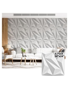 Paneles Acústicos Art3dwall 60x60 cm Paquete de 6 Blanco y Gris