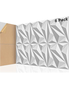 Paneles Acústicos Art3dwall 60x60 cm Paquete de 6 Blanco y Gris 2