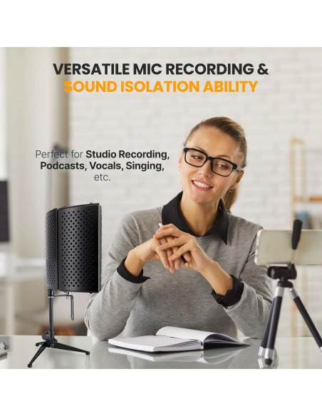 Escudo de Aislamiento de Micrófono Pyle PSMRS08.5 - Espuma Acústica Ajustable