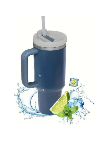 Taza de Viaje Acero Inoxidable Aislada 591 ml Azul Marino